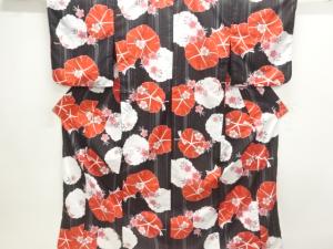 紅梅　花にトンボ模様浴衣